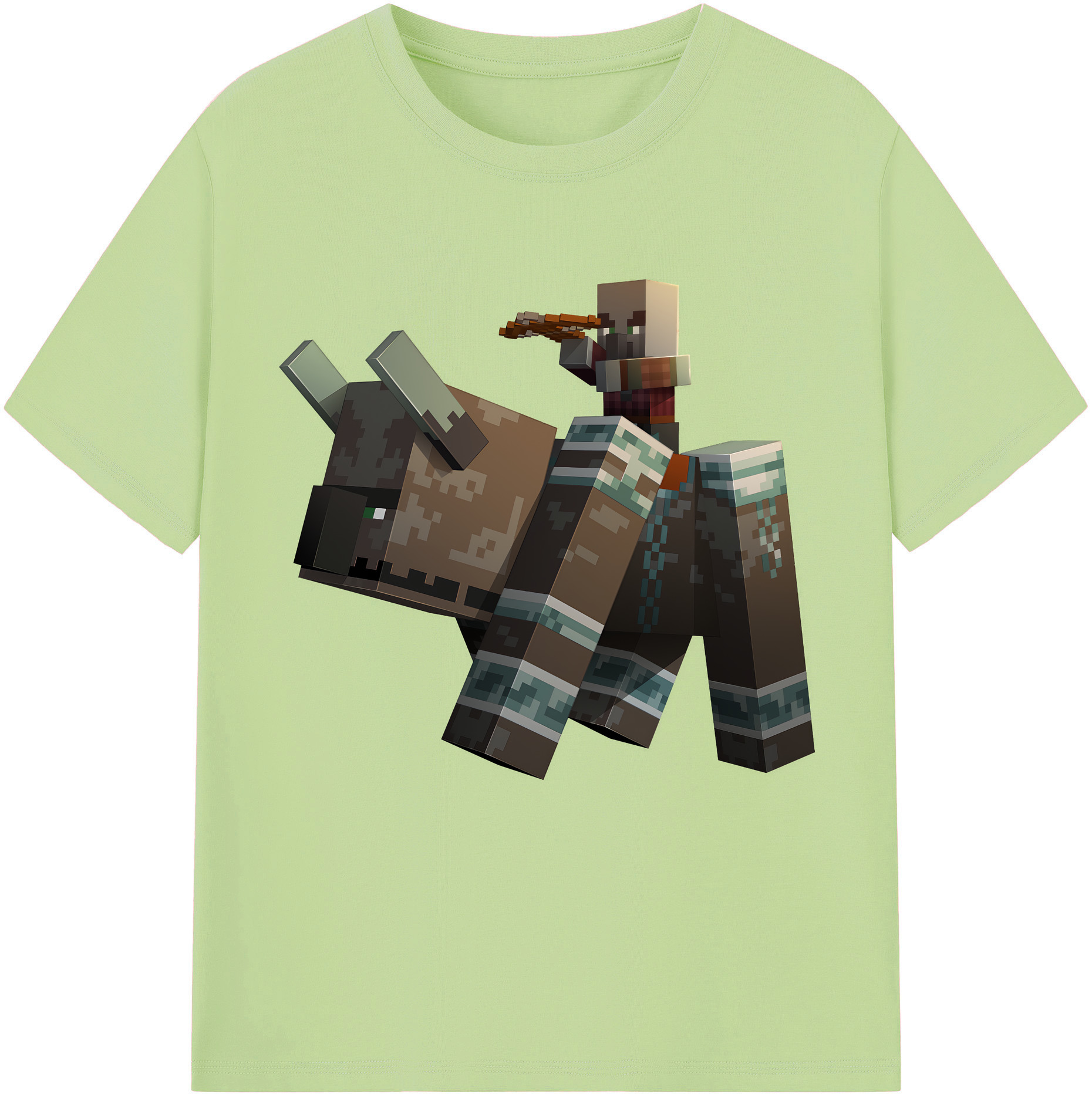 （画像用） マインクラフト ブロックの世界 Minecraft MC Block world 綿100％半袖Tシャツ（フロントプリント）